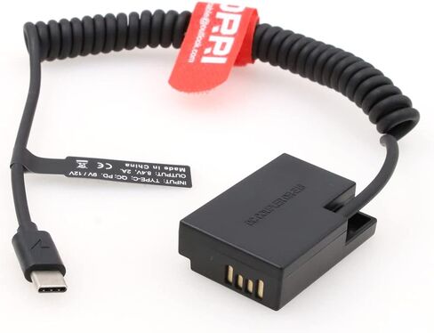 DRRI DMW-DCC8 Dummy Battery to USB C PD Power Cable for Lumix DMC-FZ300 FZ2000 FZ2500 DMC G5 in Saudi Arabia