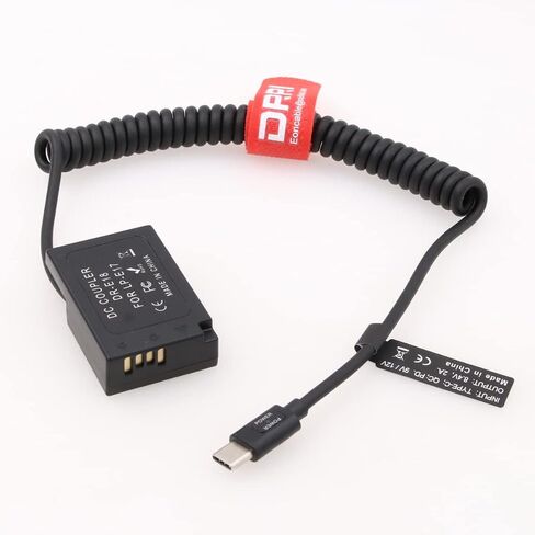 DRRI DMW-DCC8 Dummy Battery to USB C PD Power Cable for Lumix DMC-FZ300 FZ2000 FZ2500 DMC G5 in Saudi Arabia