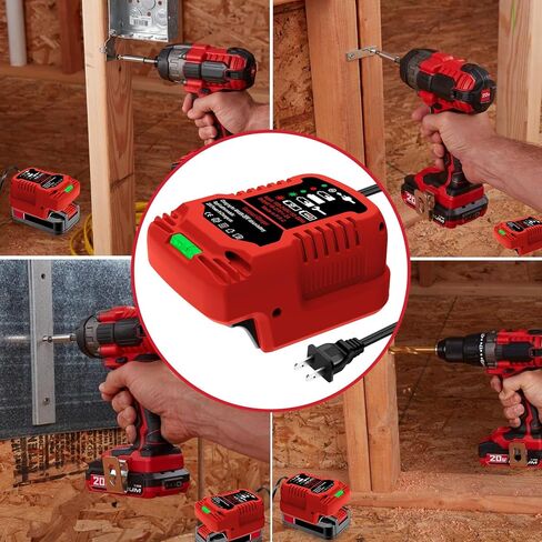 شاحن بطارية ليثيوم أيون 20 فولت من باور، شاحن صغير محمول لشاحن ليثيوم هايبرماكس 20 فولت، مع مؤشر LED in Kuwait