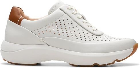 Clarks Women's Tivoli Grace Sneakers, Off White Leather, 8 in Saudi Arabia