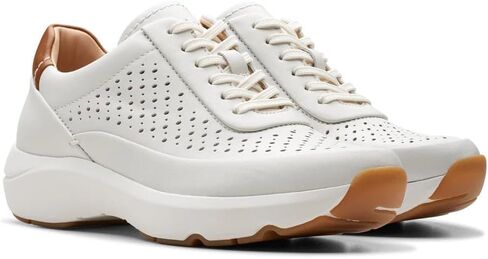 Clarks Women's Tivoli Grace Sneakers, Off White Leather, 8 in Saudi Arabia