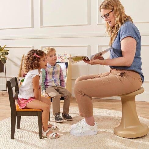طقم طاولة وكراسي ECR4Kids Hideaway، أثاث للأطفال، لون الجوز الداكن/الأبيض العتيق، 3 قطع in Saudi Arabia