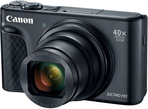 Canon PowerShot SX740 HS 20.3MP 40xOptical Zoom with 4K Video Recording 2956C001 (Silver) + 32GB Deluxe Accessory Bundle in Saudi Arabia