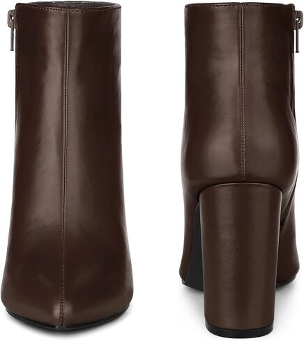 Perphy Pointed Toe Leather Boots Chunky High Heels Ankle Boots for Women in Saudi Arabia