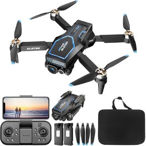 Mini Drone with Camera, FPV Foldable Brushless Motor Drone, 1080P HD Electrically Adjustable Dual Lens, One Key Take Off/Land, 360° Flip, Optical Flow Positioning Drone for Beginner, Adult, Kid