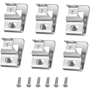 Belt Clips for Dewalt, 6pcs Stainless Drill Tool Clips Hook Kit with Screws for Dewalt N268241, Replacement Belt Hook Clip for Power Tools Impact Driver Hammer Drill DCD980 DCD985 DCD980L2 DCD985L2