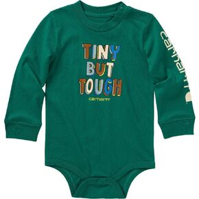 Carhartt long sleeve Tiny but Tough Bodysuit, Medium Green - 6 Month