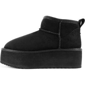 Soda “Benji" ~ Women Round Toe Flatform Sherpa-lined Ankle Bootie in Kuwait