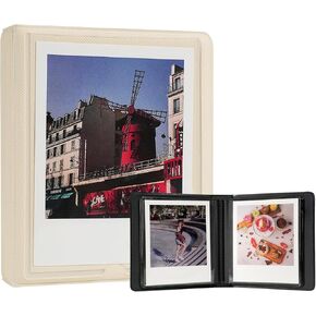 كتاب ألبوم صور بولارويد يناسب ألبوم الصور المربع الواسع Fujifilm Instax، يحمل مربعًا فوريًا SQ1 SQ6 SQ10 SQ20 فيلم كاميرا بولارويد 600 i Type 3.5x4.25 بوصة (أسود)