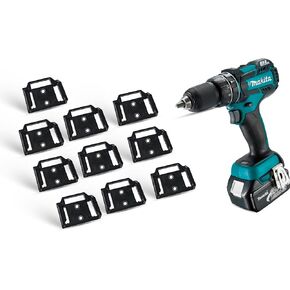 Commander Tool & Garage Organization | Makita Battery Holder Organizer | Locking Wall Mount Organizer and Slide-On Storage System for Makita Tools' Makita 18v Battery & 36v Battery (Black, Pack of 10)