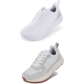 BRONAX Womens Wide Toe Box Shoes Light White and Grey Size 5.5w