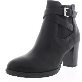 Style & Co. Womens Laleen Leather Ankle Ankle Boots Black 8.5 Medium (B,M)