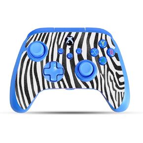 Glossy Glitter Gaming Skin Compatible with PowerA Xbox Series X|S Enhanced Wired Controller - Black Zebra - Premium 3M Vinyl Protective Wrap Decal Cover | Crafted in The USA by MightySkins