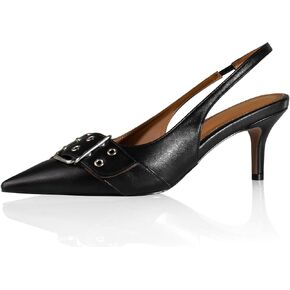 iadore Women Fashion Kitten Low Heel Pumps Sexy Pointed Toe Slingback Shoes Chic Eyelets Strappy Buckle Matte Heels Size 5-12 US