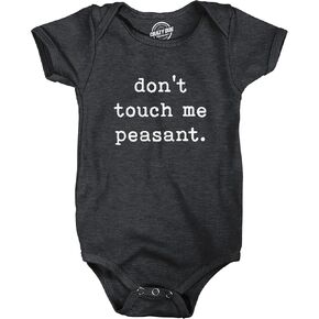 Baby Bodysuit Don't Touch Me Peasant Funny Novelty Offensive Graphic Jumper for Infants