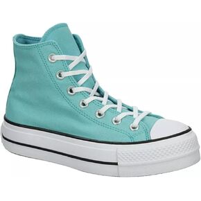 Converse Unisex Chuck Taylor All Star High Top Canvas Platform - Lace up Closure Style - Teal 6