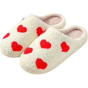 Strawberry Slippers for Women Heart Slippers Cute Soft Warm Non Slip House Shoes Bedroom Slippers