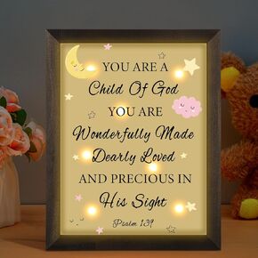 Baptism Gifts for Girl Boy You Are a Child of God Baby Light Frame Decor Baby Baptismal Gifts Christening Dedication Gifts Nursery Decor Light Frame for Girl Boy Baby Shower Gifts