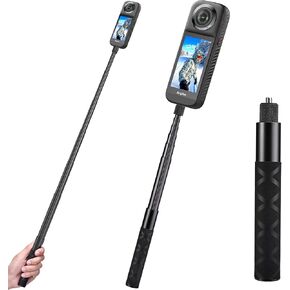 TOZO Invisible Selfie Stick 70/16 CM Straight Pull Type, Convenient and Free-Retractable Camera Selfie Stick, Hidden Design, Lightweight Panoramic Sports Camera Accessories Black