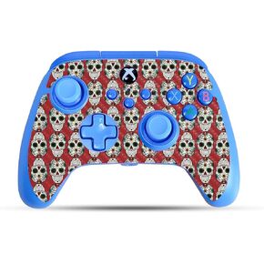 Carbon Fiber Gaming Skin Compatible with PowerA Xbox Series X|S Enhanced Wired Controller - Sugar Skull - Premium 3M Vinyl Protective Wrap Decal Cover | Crafted in The USA by MightySkins
