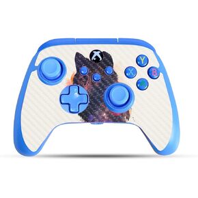 Carbon Fiber Gaming Skin Compatible with PowerA Xbox Series X|S Enhanced Wired Controller - Universal Wolf - Premium 3M Vinyl Protective Wrap Decal Cover | Crafted in The USA by MightySkins