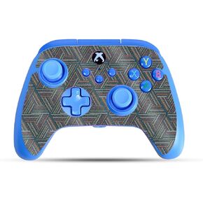 Glossy Glitter Gaming Skin Compatible with PowerA Xbox Series X|S Enhanced Wired Controller - Triangle Stripes - Premium 3M Vinyl Protective Wrap Decal Cover | Crafted in The USA by MightySkins