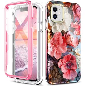 Compatible for iPhone 12/iPhone 12 Pro Case Built with Screen Protector, Lightweight and Stylish Full Body Shockproof Protective Rugged TPU Case for Apple iPhone 12 6.1inch