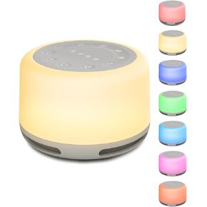 Vaydeer White Noise Machine Portable Sound Machine Color Noise Sound Machines with 24 Soothing Sounds for Baby Adults, 7 Colors Night Light, Noise Canceling for Office, Sleep, Home, Travel