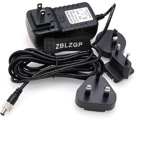 AC Adapter Power Supply Dummy Battery Self-Locking 5.5x2.5mm DC Coupler 12V 3A for Digital Monitor Camera (Straight)