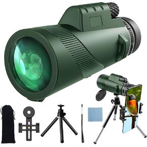 Monocular Telescope 80×100 Larger Vision Monoculars for Adults Kids, High Powered and Smartphone Adapter and Tripod, BAK4-Prism HD Monocular for Bird Watching Camping Hiking Concert Travelling