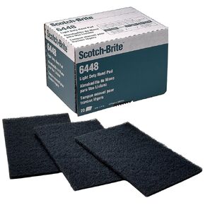 3M Scotch-Brite HP-HP Non-Woven Silicon Carbide Hand Pad - 6 in Width x 9 in Length - 16555 [Price is per Box]