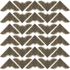 uxcell 30pcs Box Corner Protectors Vintage Pale Brown Guard Edge Cover Book Scrapbook Albums Jewelry Box Corner Decor