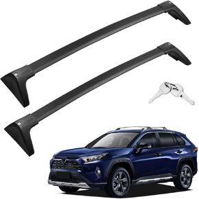 Roof Rack Cross Bars Compatible with Toyota Highlander 2014-2019 XLE Limited&SE&LE Plus&LE Accessories Aluminum Crossbars Black Lockable Rooftop Luggage Carrier 220lb