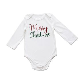 Merry Christmas Shitters Full Romper Front Back Christmas Holiday Bodysuit Family Xmas 1st Funny Baby Onesie (0-6 Months, Front& Back Merry Christmas-Long Sleeve Bodysuit)