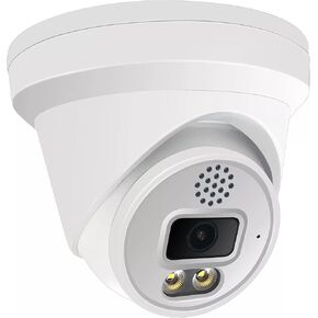GW Security Full-Time Color Night Vision Two-Way Audio 4K 8MP Outdoor/Indoor Wide Angle PoE IP Turret Security Camera (GW809501T)