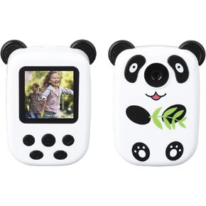Cute Kids Camera,1.4 Inch IPS Screen Panda Shape 12MP 1080P Video Children Digital Video Camcorder Camera with MP3 Function, Chritmas Birthday Festival Gift