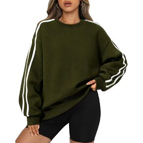 Amkoyam Womens Oversized Sweatshirts 2024 Casual Fall Crew Neck Color Block Long Sleeve Loose Pullover Top Y2K Clothes in Kuwait