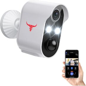 1080P Outdoor Security Camera Wireless, AI Human Detection, Live View, 2.4G WiFi, Home Security System, Instant Alerts, 2-Way Talk, Cloud Storage, Battery Powered