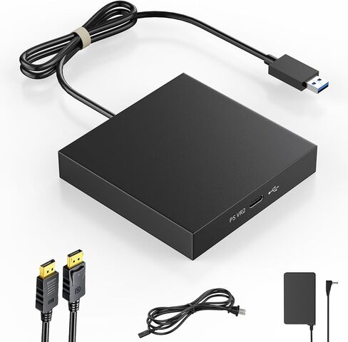 محول PS VR2 متوافق مع PS VR2، ومحول PS VR2 للكمبيوتر الشخصي، ومجموعة طاقة المحول وكابل DisplayPort، وتوسيع مكتبة ألعاب PS VR2 لتشغيل الألعاب على الكمبيوتر in Kuwait