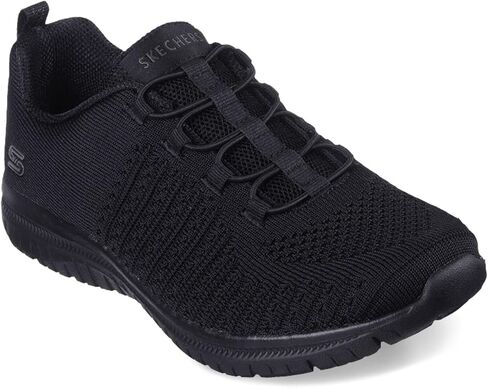 Skechers Sport Women's Women's Virtue 10 Wide Sneaker, Black/Black=BBK in Saudi Arabia