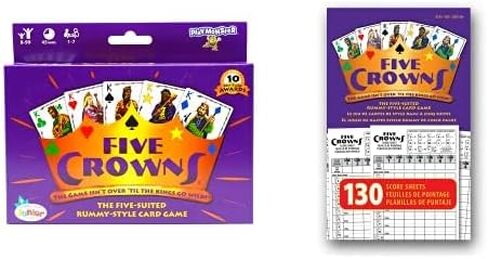 لوحة النتائج Five Crowns - ورقة نتائج بديلة مكونة من 130 صفحة، بطاقة نقاط لعبة البطاقات، مسارات 7 لاعبين في وقت واحد، هدية للأطفال، هدايا عيد الميلاد in Kuwait