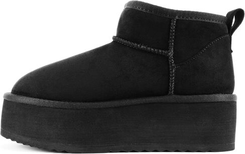 Soda “Benji" ~ Women Round Toe Flatform Sherpa-lined Ankle Bootie in Kuwait