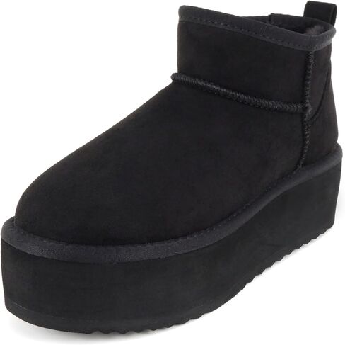 Soda “Benji" ~ Women Round Toe Flatform Sherpa-lined Ankle Bootie in Kuwait