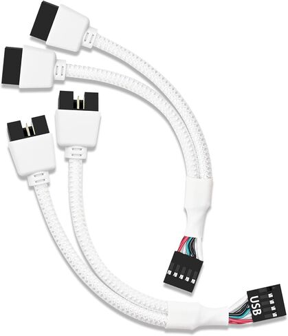 مقسم رأس USB من COMeap، كابل رأس USB 2.0 إلى 9 دبوس للوحة الأم، كابل رأس تمديد مزدوج 9 دبوس للكمبيوتر الشخصي، محور USB للوحة الأم الداخلية (حزمة من 2) in Kuwait