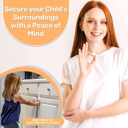 3M Adhesive Child Safety Strap Locks by Baby Proof Me, Baby Latches for Cabinets, Dishwashers, Fridges, Ovens and Trash Cans, Stain Free Toilet Lock (12 Safety Latches) in Saudi Arabia