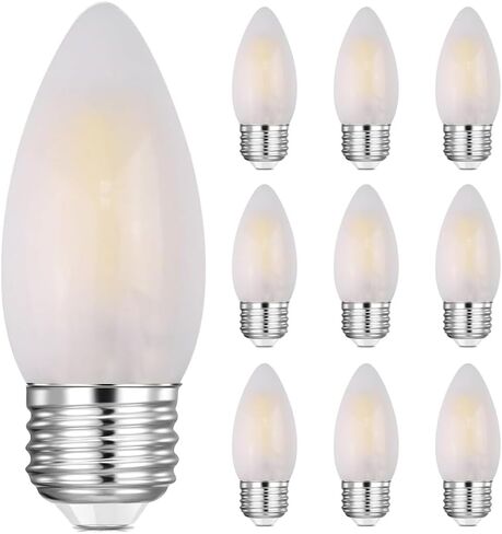 E26 Candelabra Light Bulbs Frosted Chandelier Light Bulbs 25watt Equivalent 2700K Warm White B11 Torpedo Tip Dimmable 2W LED Decorative Candle Light Bulbs (6) in Saudi Arabia