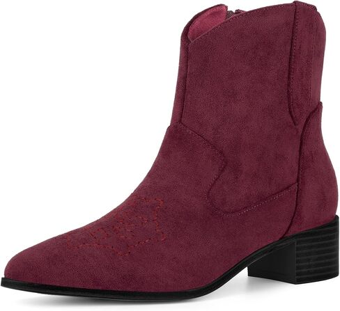 Perphy Western Cowgirl Pointed Toe Chunky Heel Comfy Cowboy Ankle Boots for Women in Saudi Arabia