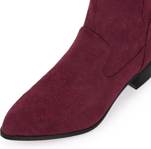 Perphy Western Cowgirl Pointed Toe Chunky Heel Comfy Cowboy Ankle Boots for Women in Saudi Arabia