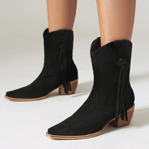 Scaoruki Women Fashion Cowgirl Ankle Boots in Kuwait