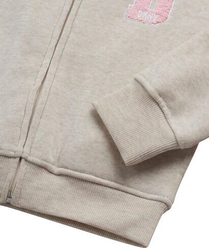 DKNY Girls Pants Set, 3 Piece Fleece Zip Hoodie, Jogger and Graphic Tee | Versatile Three Pieces, Elastic Waist Joggers and Soft Graphic Tee and warm fleece Zip up hoodie, Everyday Ready in Saudi Arabia